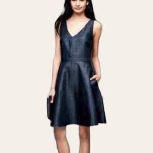 Gap Sleeveless Navy V-Neck Denim Dress 8